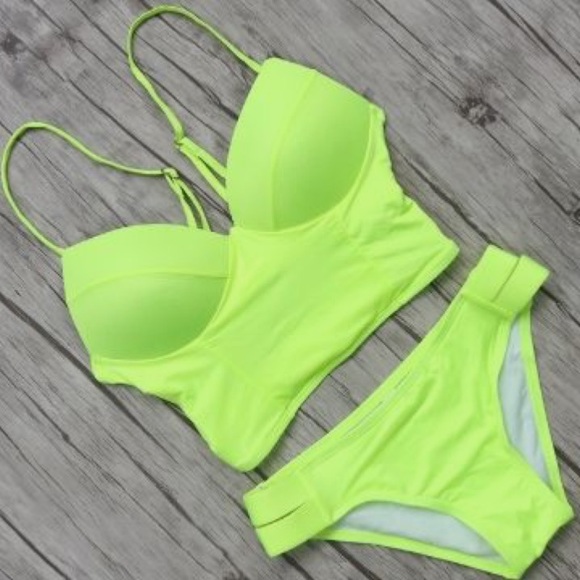 Victoria's Secret Other - Victoria Secret Neon Bikini Set Strappy Bandage